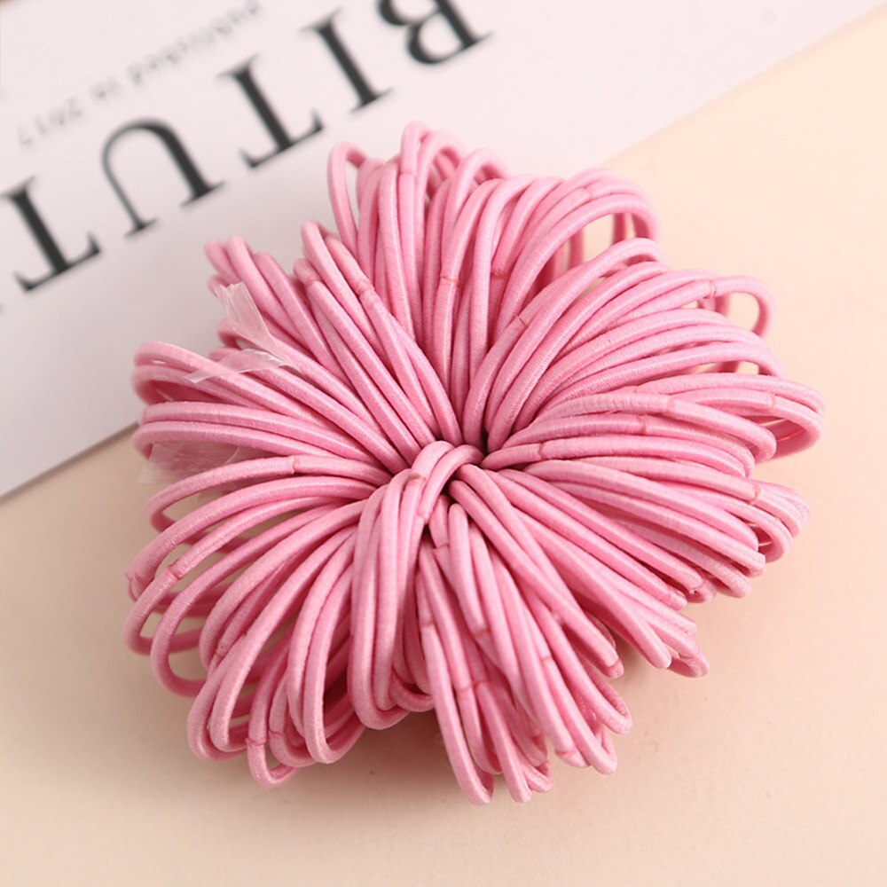 100Pcs/lot Colorful Child Kids Hair Holders Cute Rubber Hair Band Elastics Accessories Girl Women Charms Tie Gum Baby Headband: PS3398SF