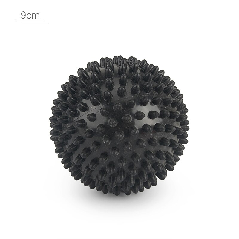 Hård yoga boll fitness massage boll muskel sport verktyg yoga träning träning bollar: Svart 9cm