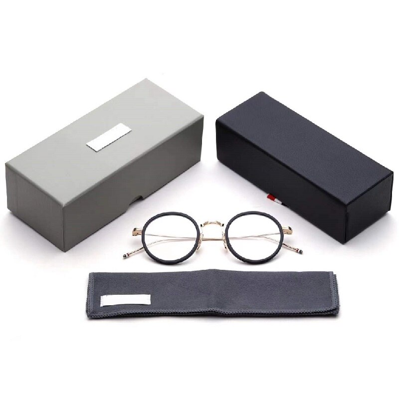 Marcos de gafas redondas Retro para hombre y mujer, lentes de lectura de acetato de titanio puro para miopía, de , Thom TBX906