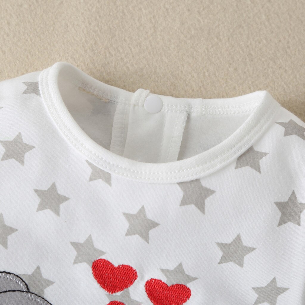 Baby Kleidung Jungen Mädchen Infant Langarm Liebe Cartoon Star Print Romper Langarm Overall Kleidung 3M-12M