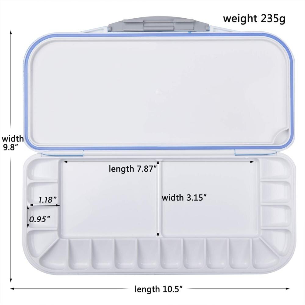 18-Well Premium Watercolor Paint Palette, Travel Portable Folding Paint Palette Box with 1+2 Mixing Areas Blue/Pink