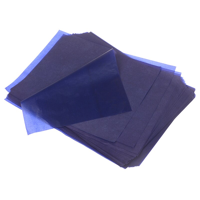 100Pcs blue A4 Copy Carbon Paper Painting Tracing Paper reusable legible tracing painting accessories School Office Supplies