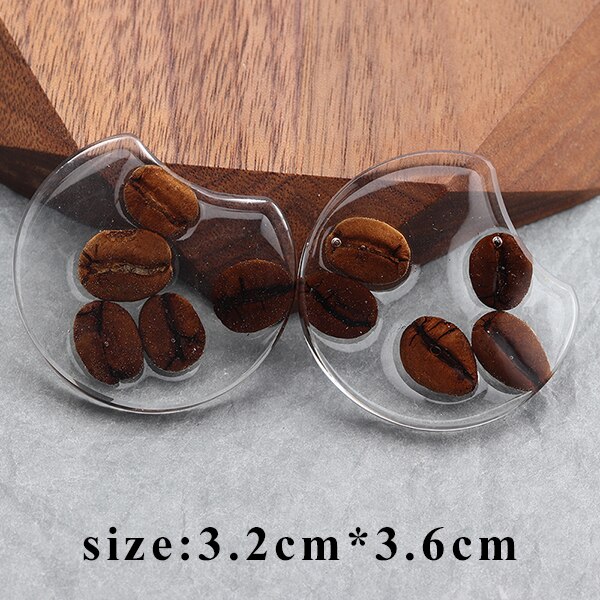 GUFEATHER M677,jewelry accessories,resin,coffee beans,diy pendant,hand made,jewelry findings,jewelry making,diy earring,6pcs/lot: M67705 / one hole