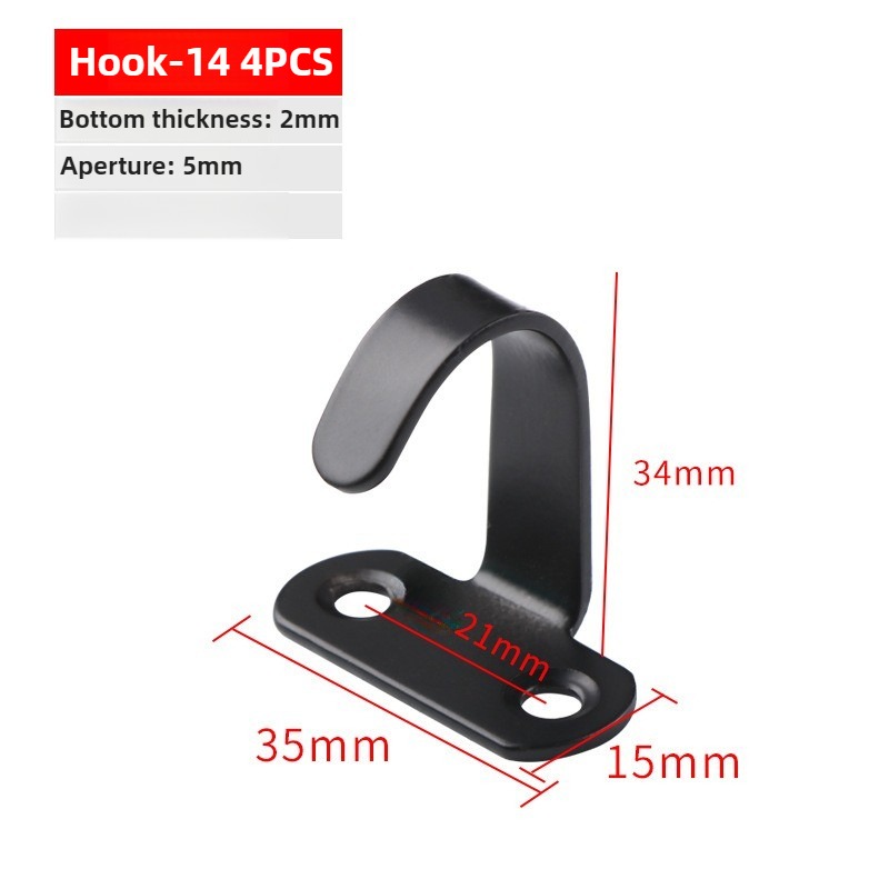 1/2/4pcsHook Eye Plate Heavy Oblong Duty Steel Stainless Pad Mount Wall U Boat Ceiling Hanger Ring Garage Hammock D Shape: S / Pink