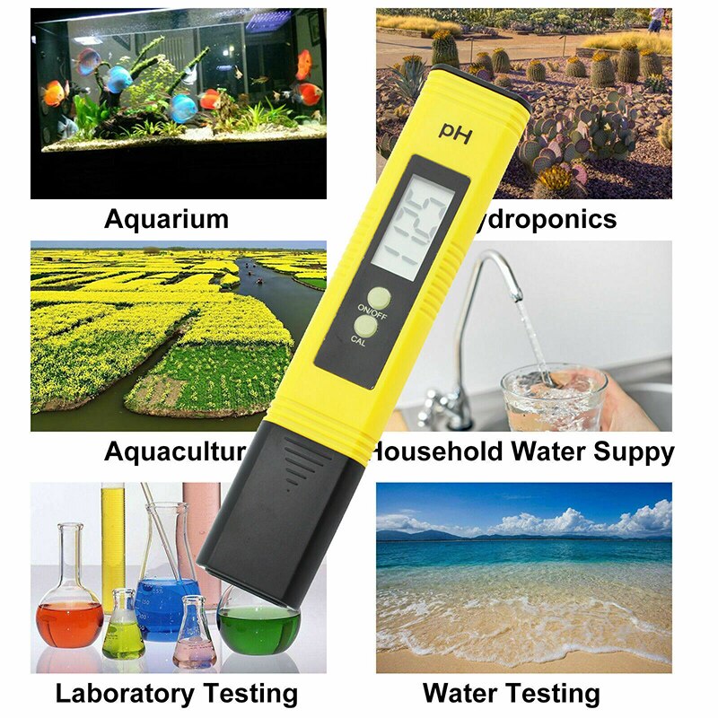 Portable PH Meter Tester Pen Digital Measuring Water Purity Tester For Water Sources/Aquarium/Swimming Pools