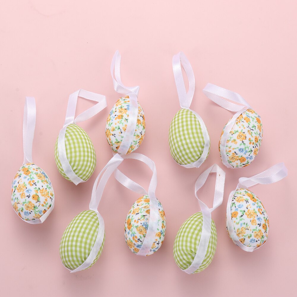 9PCS/Set Easter Cloth Egg Decoration Hanging Ornaments Easter Egg Toy Home Decor Party Ornaments