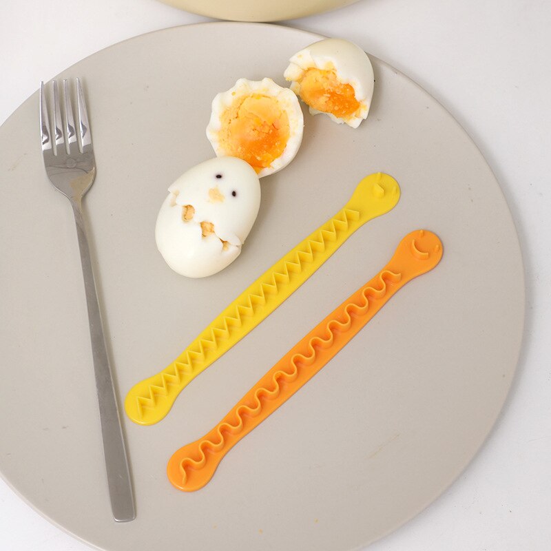 2pcs/set Fancy Cut Eggs Cutter Household Boiled Egg Cutter Lace Egg Shaper Flower Styler Boiled Egg Cutter Kitchen Tool