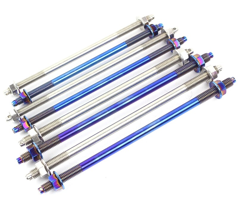 Núcleo de eje de rueda delantera M10/12mm, eje medio alargado de acero inoxidable, de titanio, partes modificadas para vehículos eléctricos de motocicleta