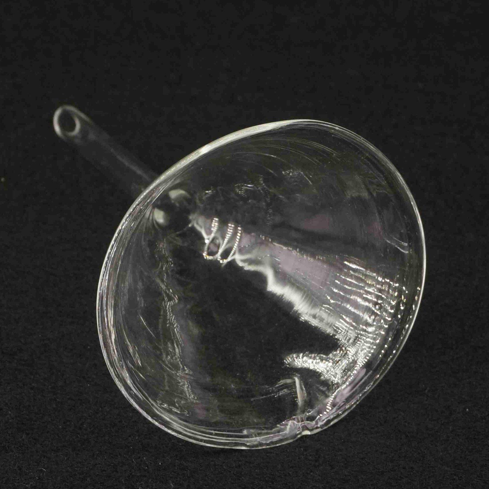 Funil triangular de vidro de borosilicato, funil para laboratório em miniatura de 75mm