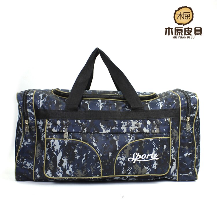 specials moving house special large travel bag distance large capacity waterproof Oxford cloth Luggage bag male tote: Blue camouflage