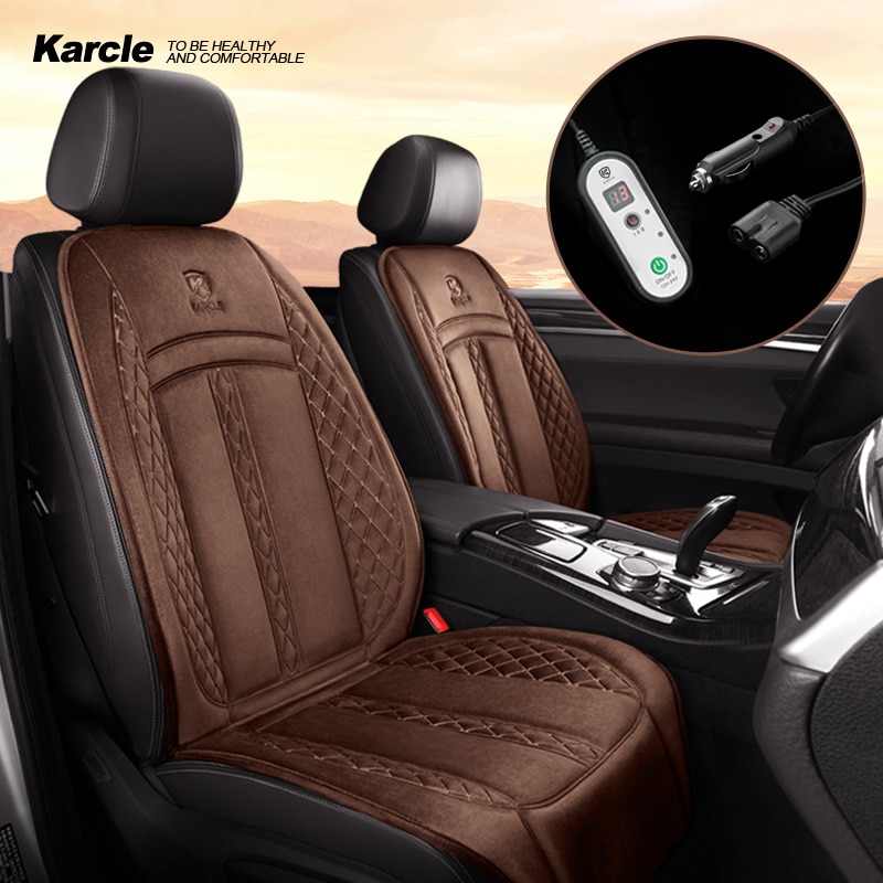 Karcle 2PCS Heated Car Seat Cover Seat Heater Heating Pad Car Seat Cushion Protector For Winter