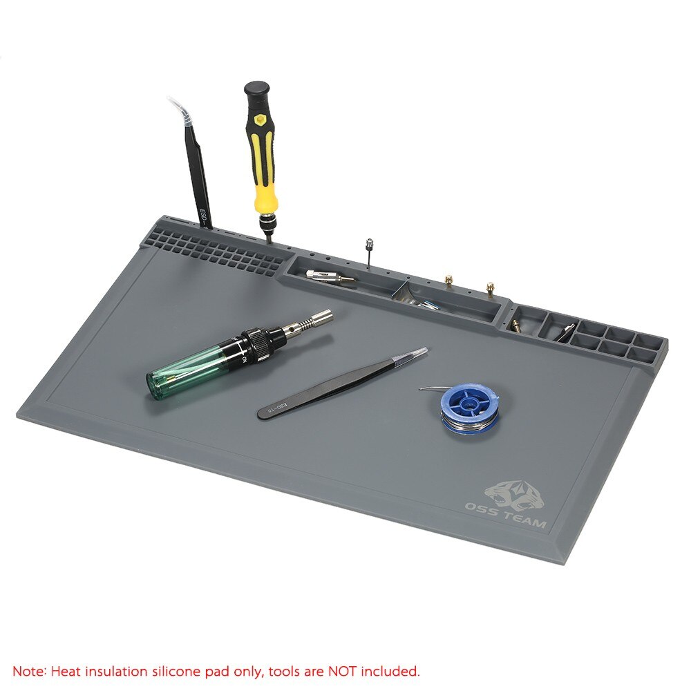 Multifunctionele antistatische rubberen soldeermat antislip hoge temperatuur werkstation reparatie pad voor solderen solderen solderen reparatie, blauw, 70x40x0.2cm