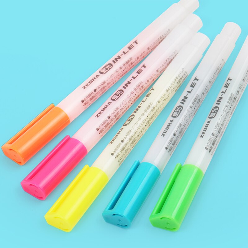Japan zebra highlighter wks 9 5 stk farve højdepunkter markering studerende slik farve søde noter 4mm