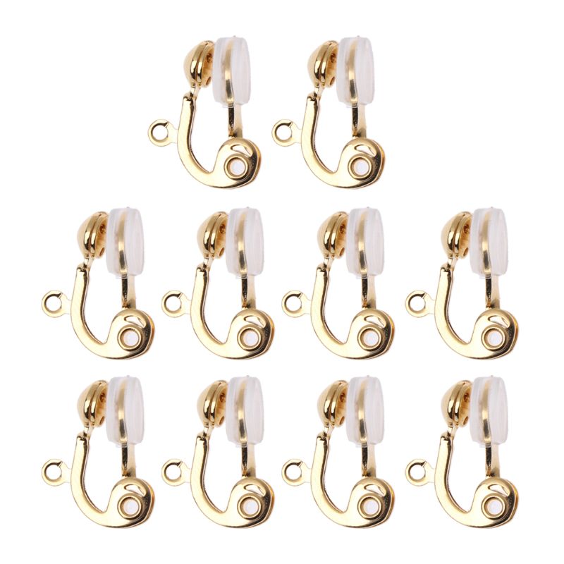 10Pc Clip-on Earring Converter Non-pierced Ear Hoop With Comfort Earring Cushion