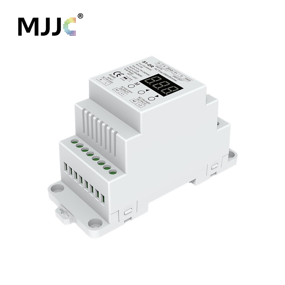 Ac dmx 512 led triac dimmer 220v 230v 110v 120v 240v dual channel dæmpbar dmx controller din rail pære triac dimmer switch  s1- dr: Default Title