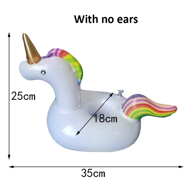 Summer Toy Inflatable Drink Cup Holders Flamingo/Donut Beach Party Supply Swimming Pool Toys Party Kids Swim Beverage Cup Holder: unicorn without ears