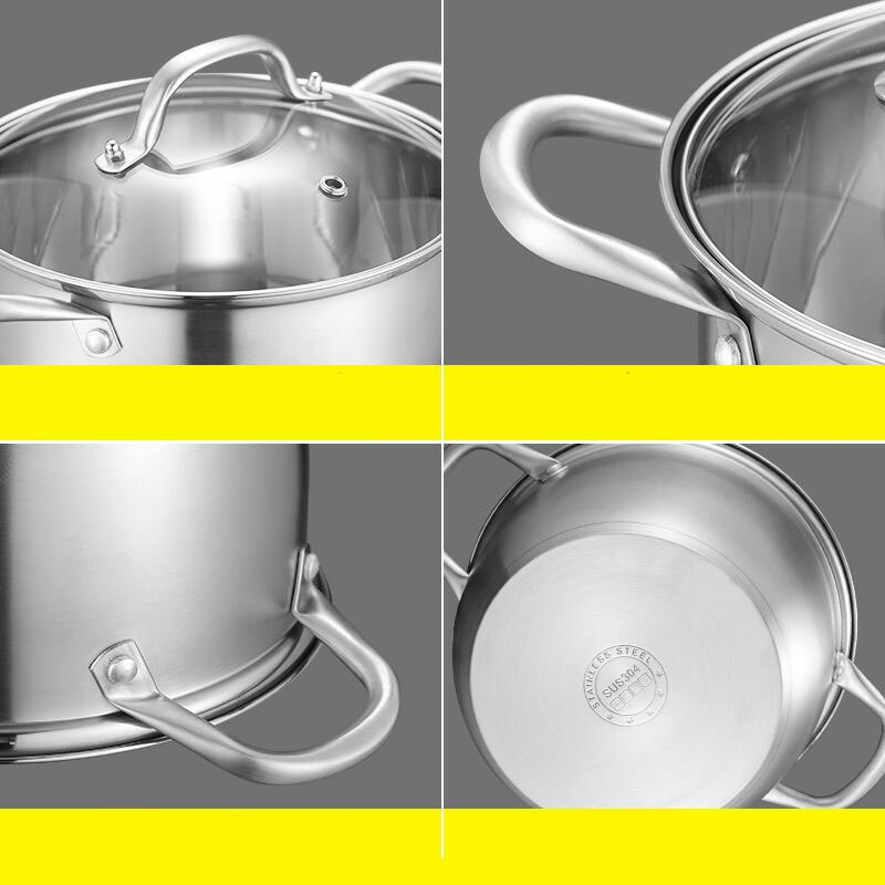 Stainless Steel Soup Pot Steamer Thickening Double Bottom Non-stick Soup Steamer Cooking Pot Induction Cooker Gas Furnace