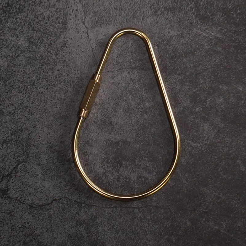 2Pcs Brass Luggage bag Key Ring Retaining Ring Clip Craft Key Chain Keyring (A+B)