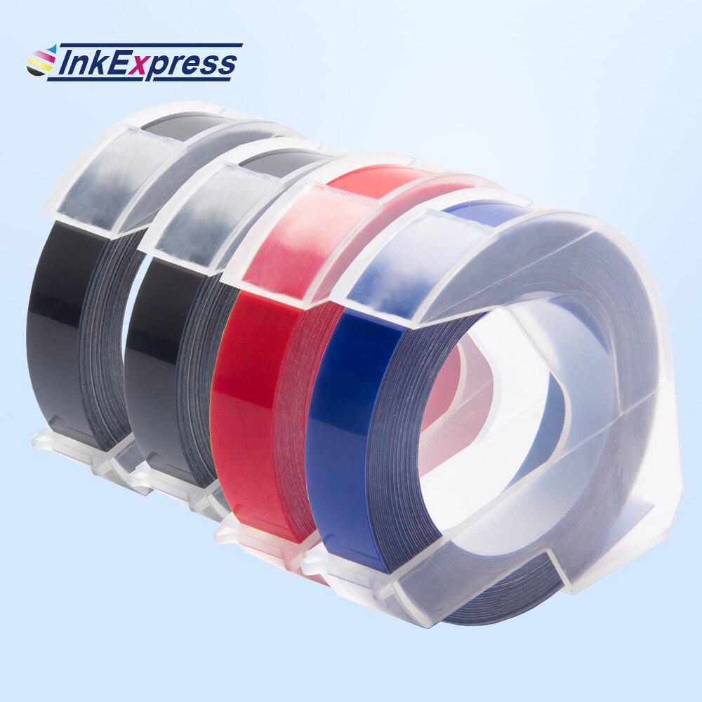 4pk 3d präglingstejper för dymo 3d präglingstejp 9mm st plastetiketter skrivarband för dymo motex  e101 manuell etikettmaskin: 15