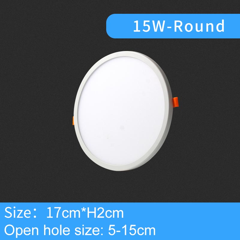 Led Panel Light Ultra Dunne Verzonken Downlighters 6W 8W 15W 20W 220V 230V Ronde vierkante Plafond Panel Lamp: 15W-Round / 3000K-warmwhite