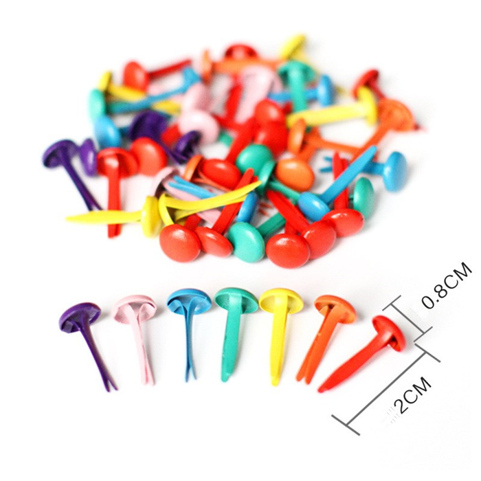 50pc runda metallbrickor scrapbooking dekorativa naglar barn handgjorda gör-det-själv-material utsmyckning fästelement hemhantverksmaterial: Färg
