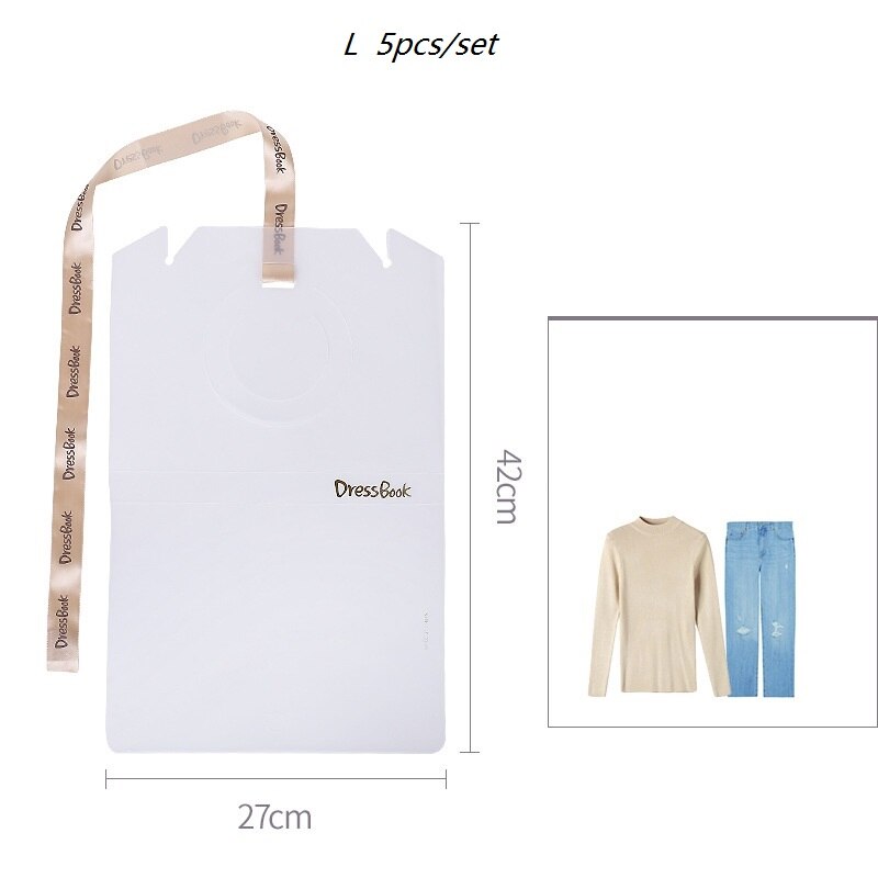 10 unids/set de plástico para ropa plegable, plegador de ropa, armario de ropa, plegado rápido, organizador de almacenamiento, tabla de tela apilable perezosa: L-5pcs