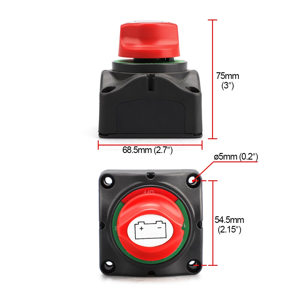 12V 48V DC Heavy Duty Battery Selector Switch Disconnect 1-2-Both-Off