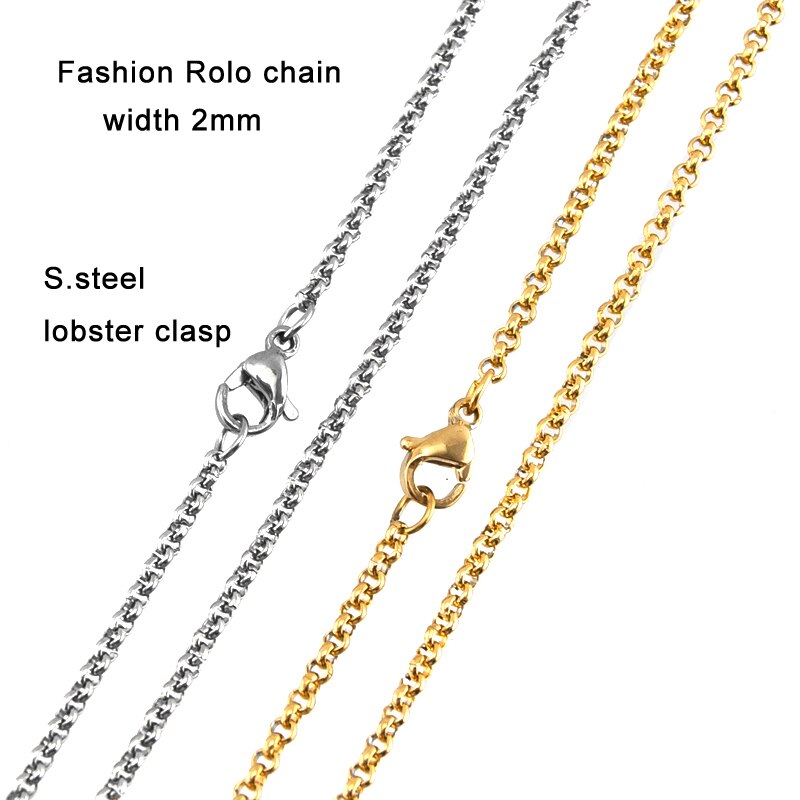Simsimi 2 farbe edelstahl Rolo Kette Frauen Halskette Kette gold/stahl Farbe Schmuck Erkenntnisse