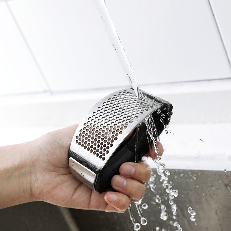 Stainless Steel Garlic Presses Manual Garlic Mincer Chopping Garlic Tools Curve Fruit Vegetable Tools Kitchen Gadgets CF-107