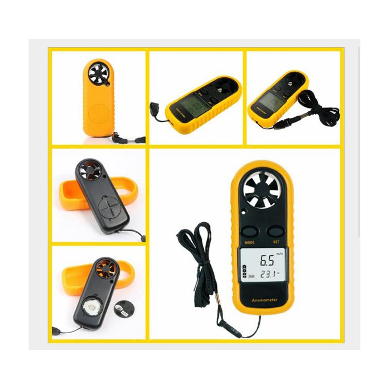 Mini Digital Anemometer Thermometer Wind Speed Air Velocity Temperature Measuring Tool: Default Title