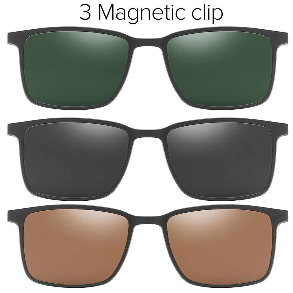 Myopie Magnet Clip auf Gläser Rahmen Männer Optische Verordnung Rahmen Brillen Männer Rechteck Polarisierte Magnet Clip Auf Sonnenbrille: 1909 magnetisch Clip 3