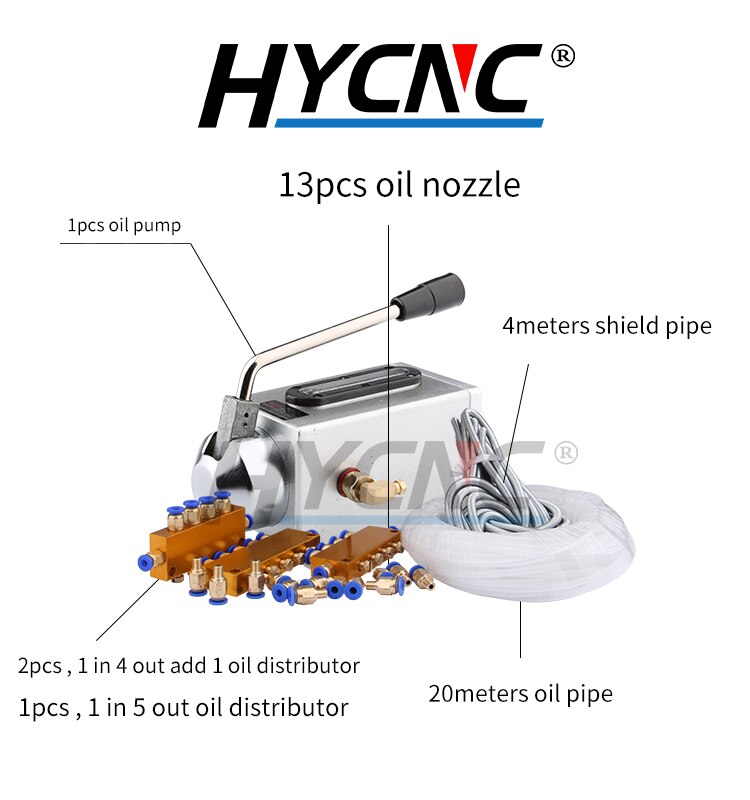 One set lubricating oil pump hand-actuated cnc router electromagnetic lubrication pump lubricator stainless steel body: Default Title