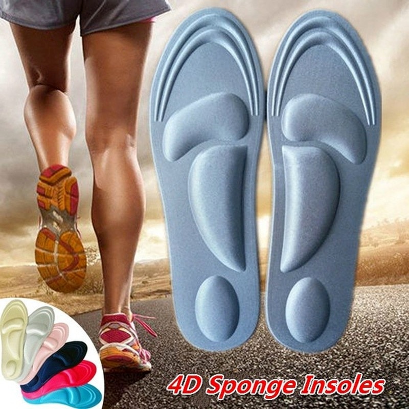 2 pezzi solette in spugna uomo donna sollievo dal dolore morbido 4D Memory Foam solette ortopediche scarpe piedi piatti arco supporto soletta Sport pad