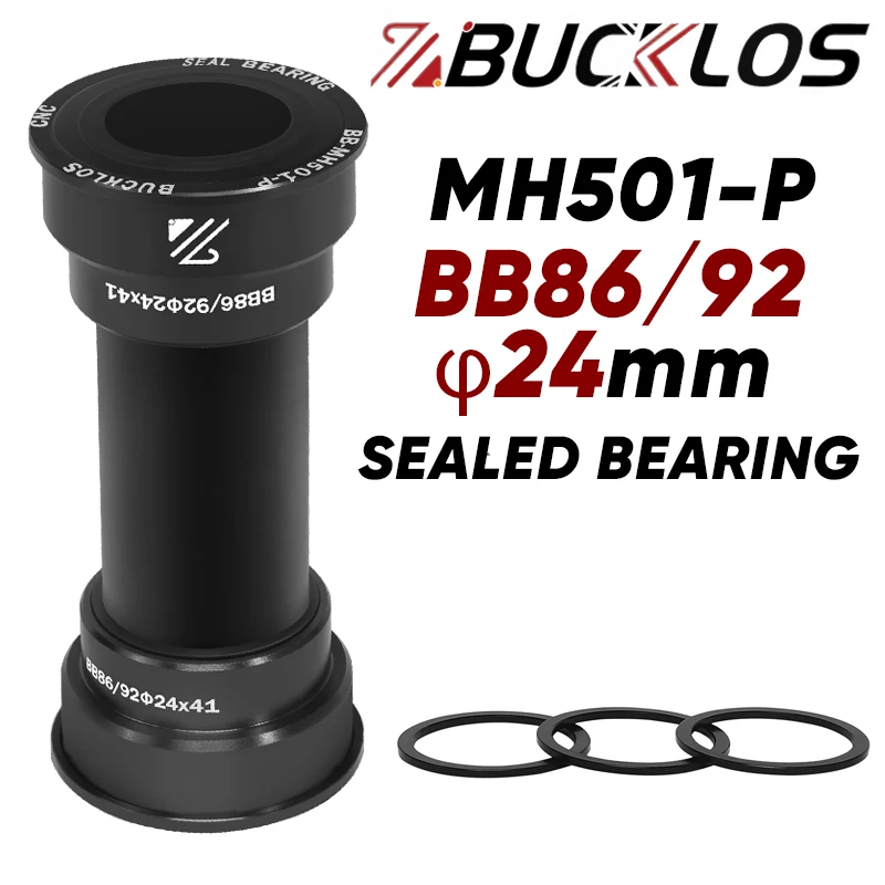 BUCKLOS Bike Pressfit Bottom Bracket BB86/92 Road Mountain Bike Bottom Bracket Sealed Bearing 24mm Ultralight Bicycle BB Parts: WHITE