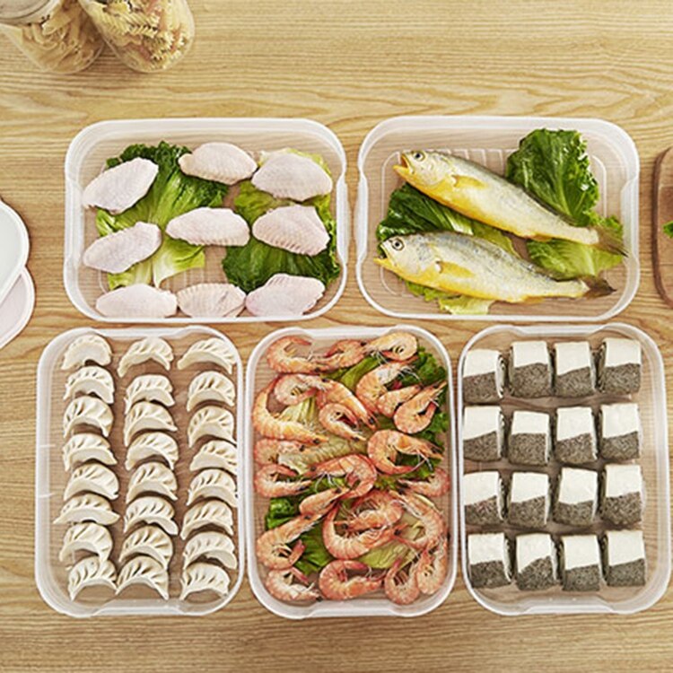 4 Layer Plastic Dumpling Storage Box Refrigerator freeze Dumpling Tray Household Food Crisper Storage Container