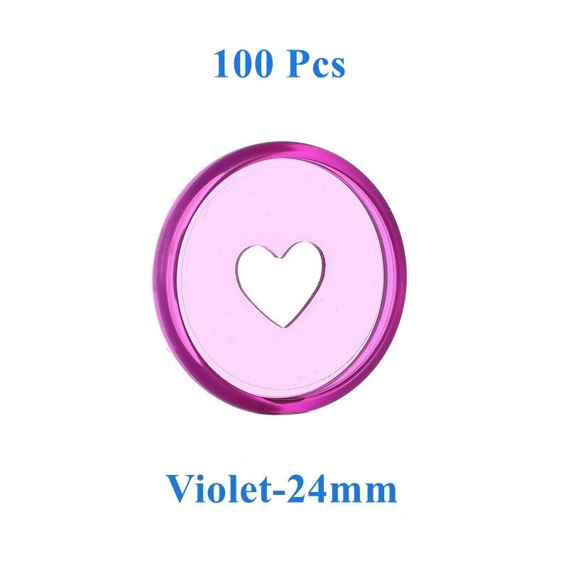30/50/100 stk happy planner disc til notesbøger/planlæggere 24mm geléfarvede løsblade svampebindsbind scrapbogsbinderinge: 100 stk-violet