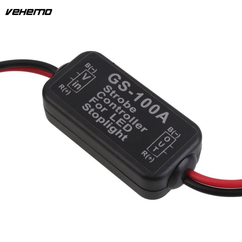 Vehemo GS-100A Flash Strobe Controller Flasher Module voor Auto LED Rem Stop Licht Lamp 12--24V Auto-accessoires