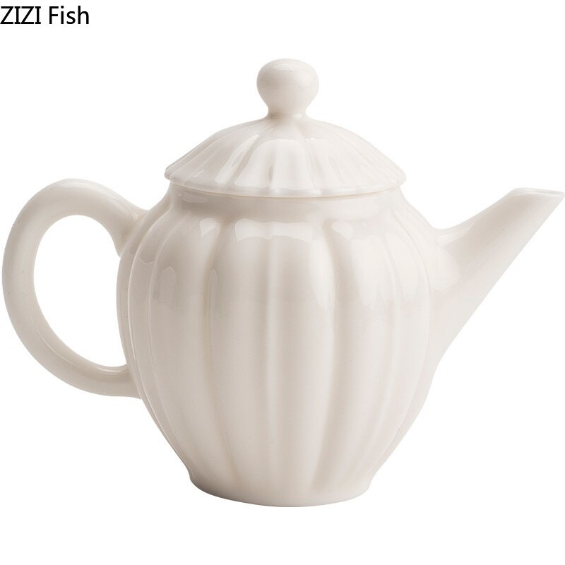 Europese Stijl Pure Witte Keramische Kleine Ketel Woonkamer Salontafel Desktop Art Decoratie Ketel Met Deksel Woondecoratie