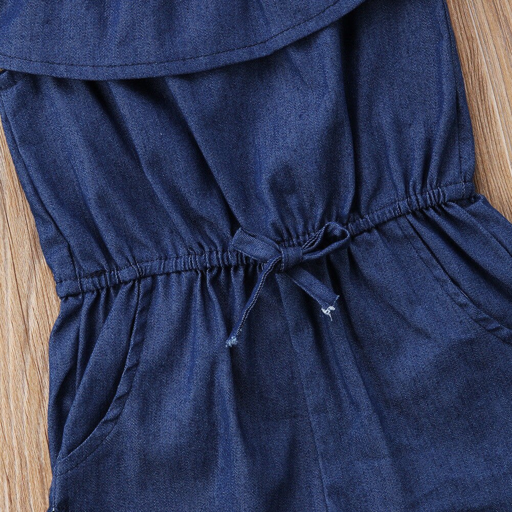 Zomer Peuter Kids Meisjes Denim Blue Strap Romper Overalls Jumpsuit Playsuit Kleding 1-6 T