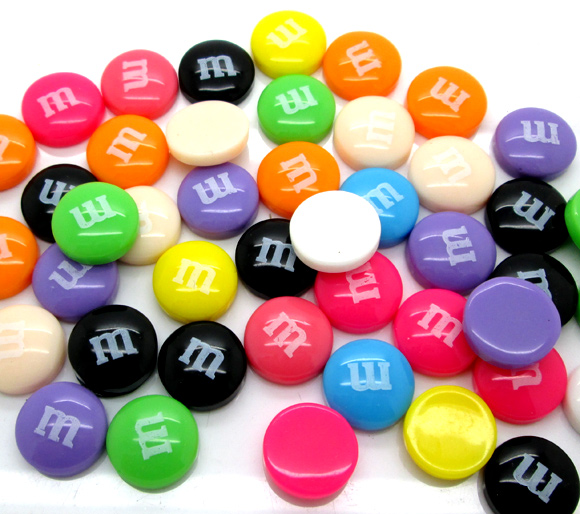 50Pcs 14mm Mixed Resin Decoration Crafts Letter M Bead Flatback Cabochon Scrapbook DIY Accessories Buttons