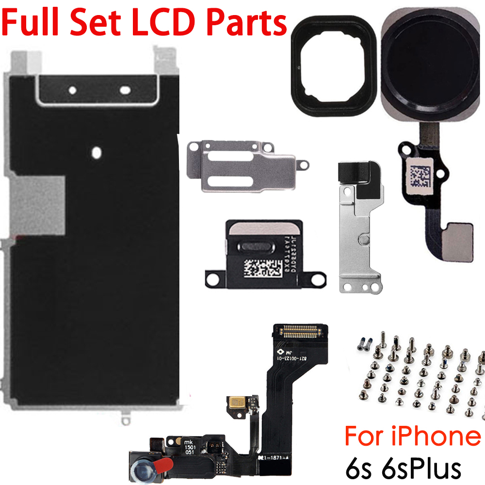 Full Set LCD Parts For iPhone 6 6s Plus Front Camera Home Button With Screw Ear Speaker Replacement
