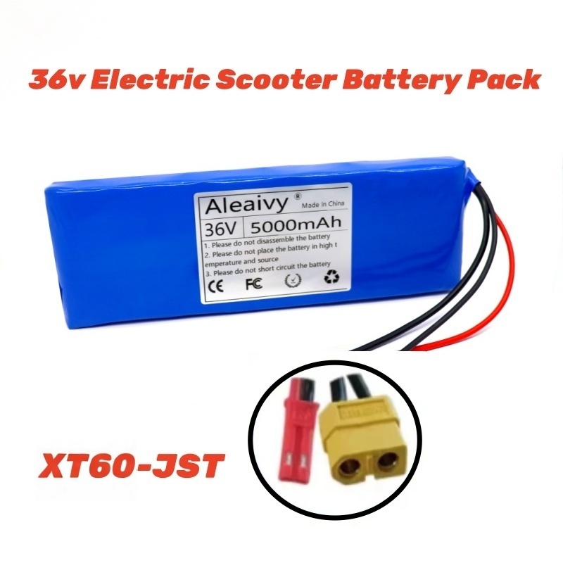 36V 10S1P 5000mAh batería 5Ah 18650 baterías recargables de iones de litio coche eléctrico bicicleta Scooter 20A BMS 500W: Plata