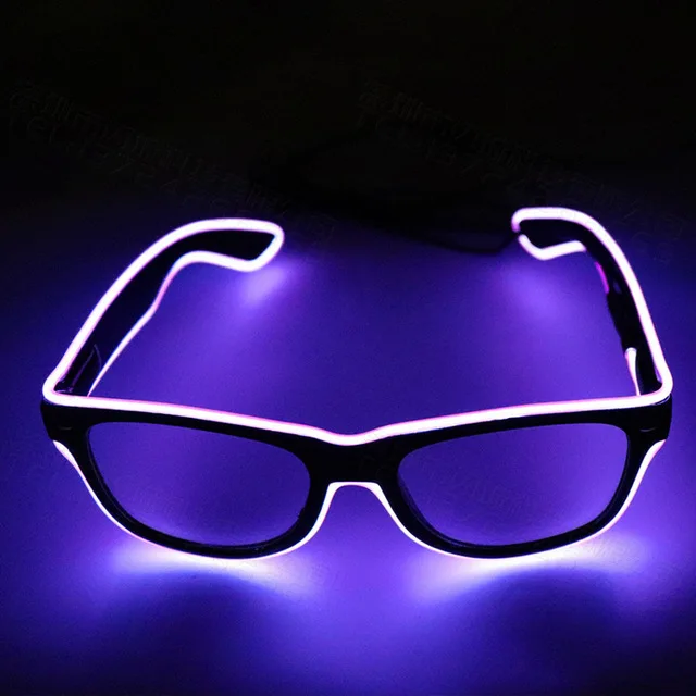 1PC Flashing EL Wire LED Light Up Party SunGlasses Led Glasses Luminous Party Decorative Lighting Classic Novelty Bright: WHITE