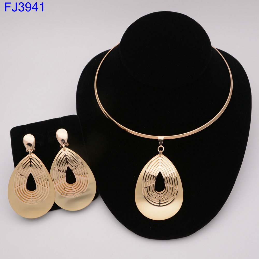Afrikaanse sieraden sets dubai goudkleurige nigeriaanse sieraden sets bruidskralen bruiloft sieraden set dames kostuum: Fj3864