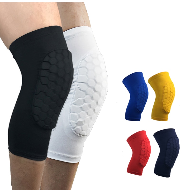 1Pcs Honeycomb Basketbal Kniebeschermers Been Mouwen Cellulaire Voetbal Volleybal Voetbal Kneepad Kalf Ondersteuning Ski Fietsen Been Warmer