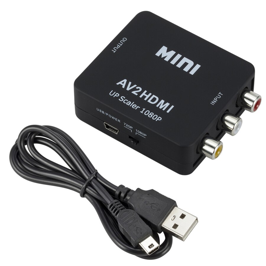 Full Hd Av Naar Hdmi-Compatibel Converter Vrouw-vrouw Rca Adapter Composiet Cvbs Naar Hdmi-Compatibel AV2HDMI audio Converter