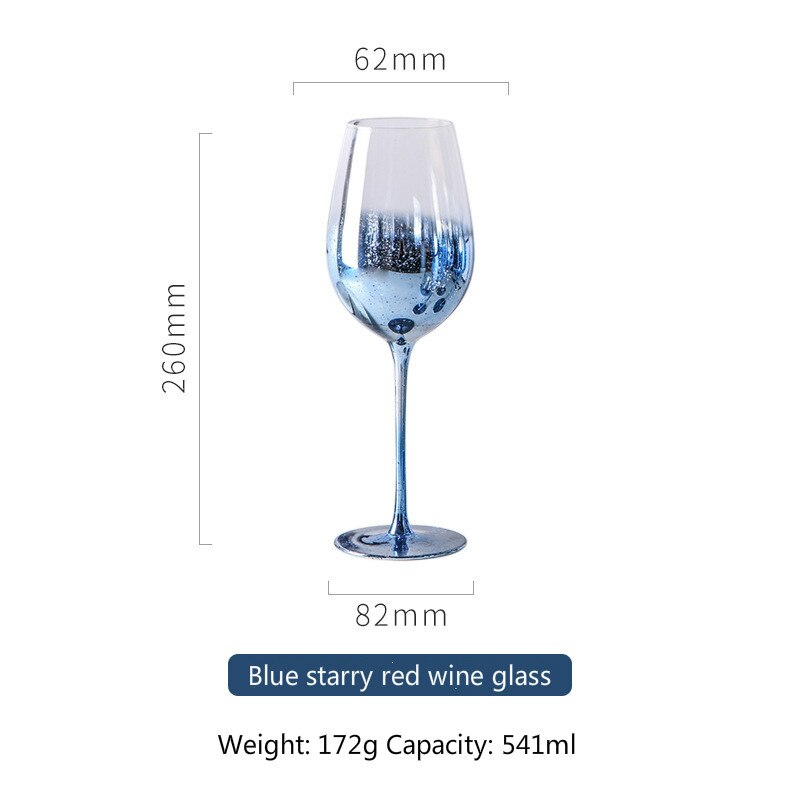 Verre à vin étoilé bleu de 159 à 540ml, verre en cristal sans plomb, tasse à vin rouge, jus de Champagne, de: S1 541ml