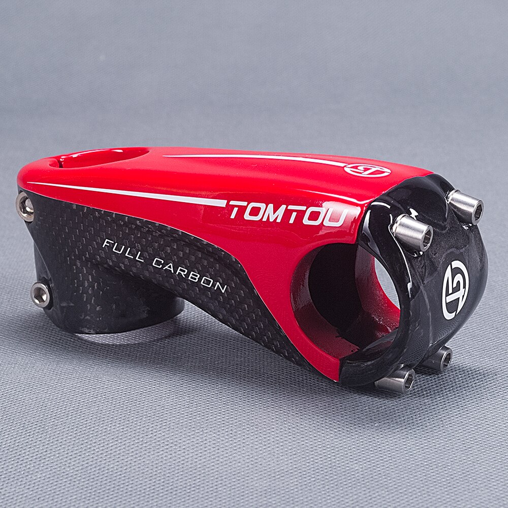 TOMTOU-eje de carbono 3k, ultraligero, para manillar de bicicleta de carretera, 31,8mm, tenedor de bicicleta de montaña, 28,6mm, rojo-T96U58