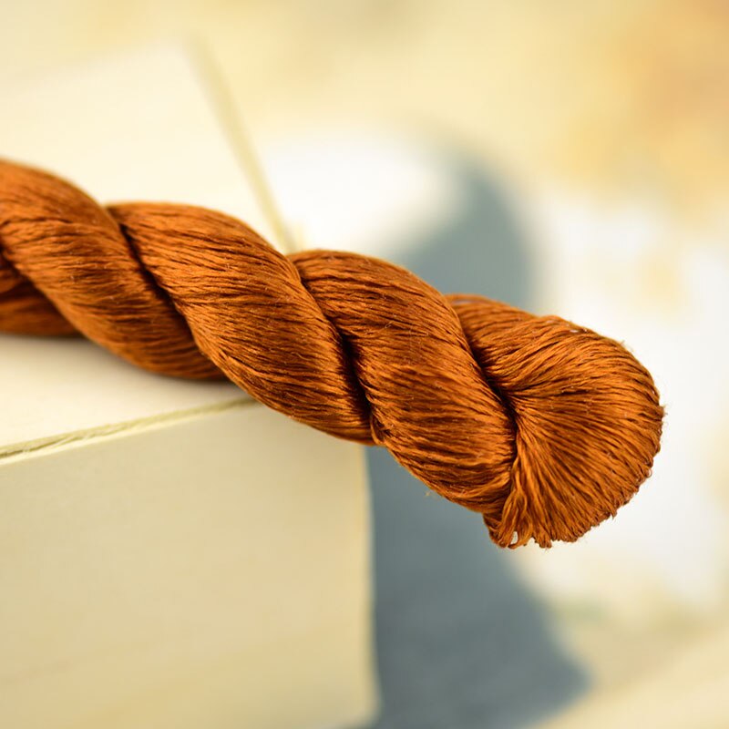 1 pièces/400m fil à broder en soie/100% fil de soie/broderie à la main point de croix/jaune doré/9 couleurs dégradé: 7