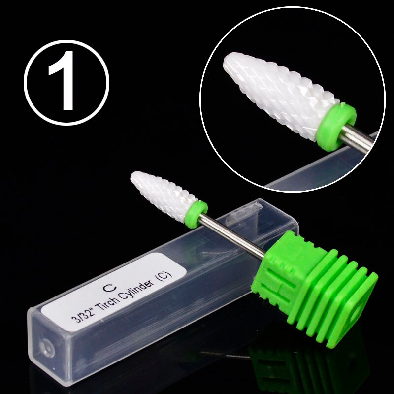 Wuf 1 Pcs Keramische Nail Boor Pedicure Machine Verwijderen Nail Eelt Bit Gereedschap Elektrische Boor 3/32 "Schacht nail Gereedschap